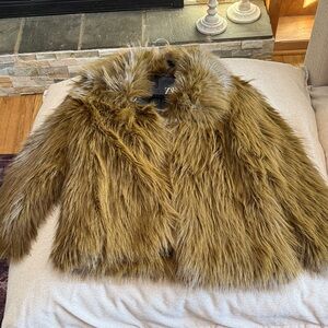 Zara Faux Fur Jacket in Brown